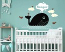 Whale Nautical Sea Life Name Decal